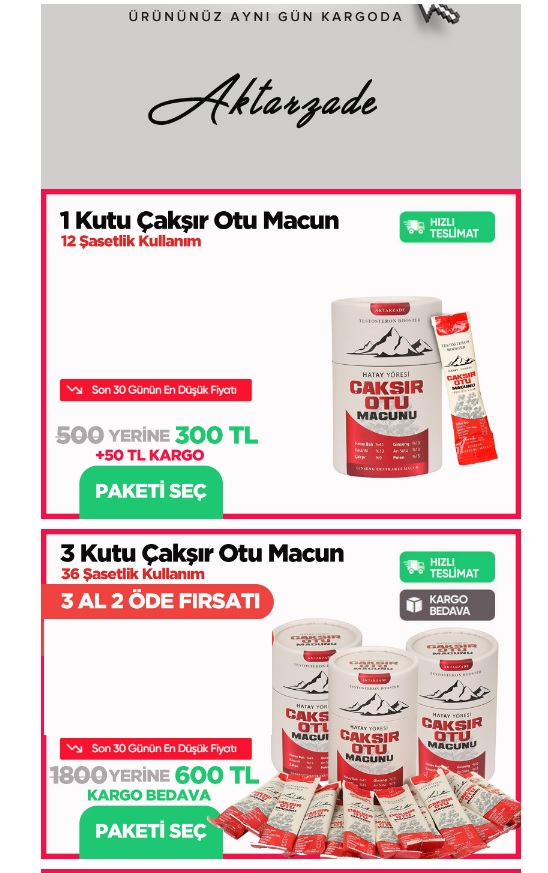 Çakşır Otu Macunu Resmi Satış Sitesi.